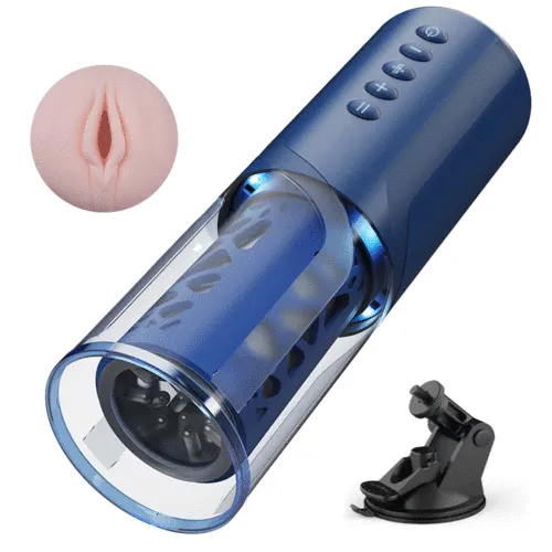 Male Sex Toys LustyAge TELESCOPIC PLEASURE PRO MASTURBATOR WITH SUCTION BASE