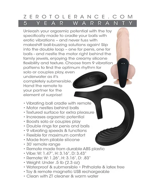 Anal Evolved Zero Tolerance Vibrating Ball Cradle Wremote