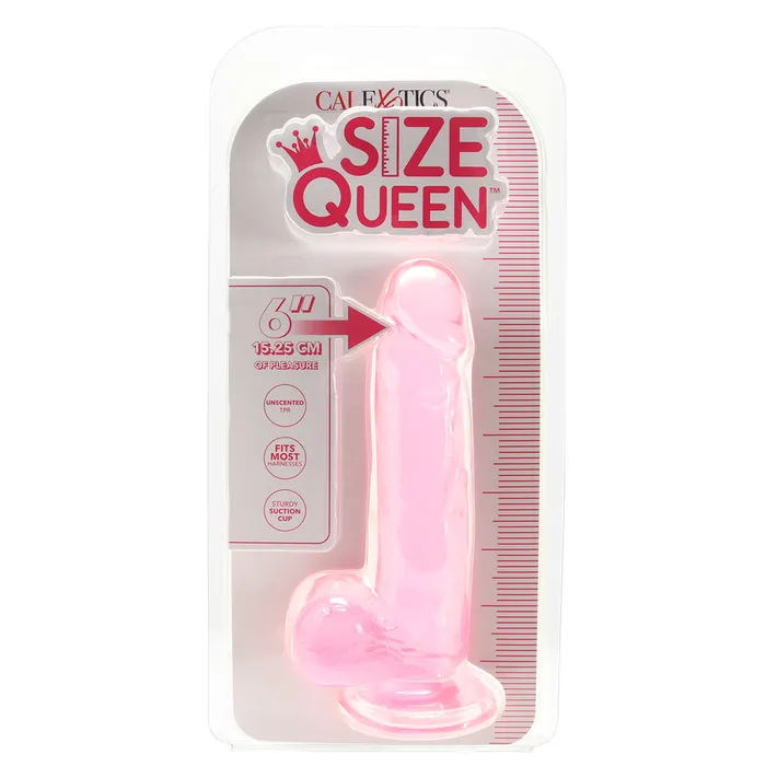 Dildos CalExotics Size Queen 6 Inch Jelly Dildo in Pink Dildos CalExotics Size Queen 6 Inch Jelly Dildo in Pink