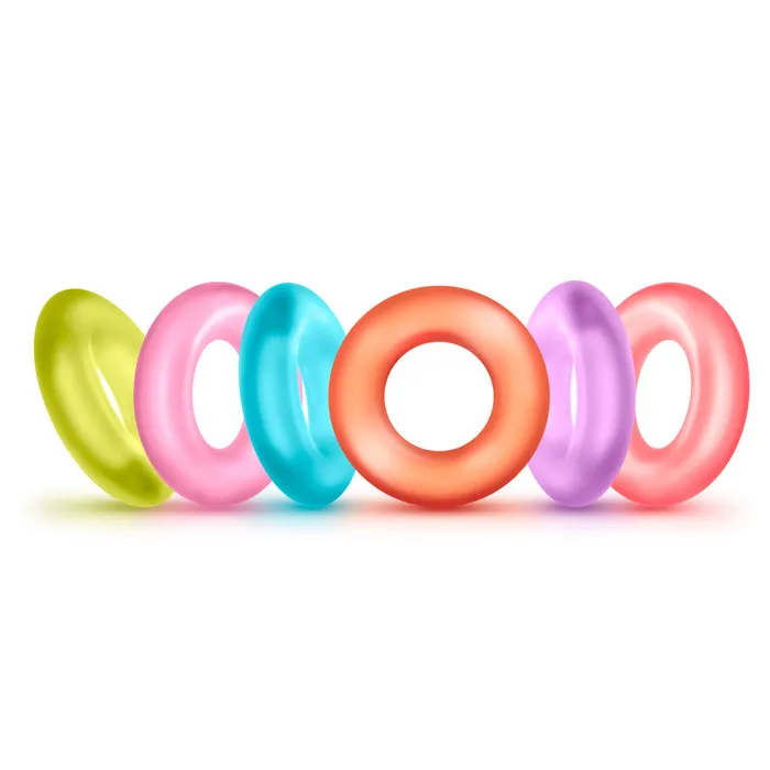 Male Sex Toys Play With Me By Blush King of the Ring Assorted Penis Rings 6Pack Blush