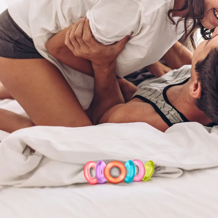 Male Sex Toys Play With Me By Blush King of the Ring Assorted Penis Rings 6Pack Blush