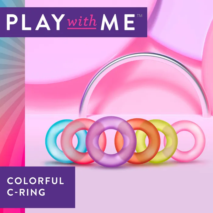 Male Sex Toys Play With Me By Blush King of the Ring Assorted Penis Rings 6Pack Blush