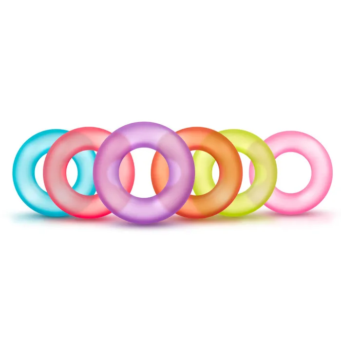 Male Sex Toys Play With Me By Blush King of the Ring Assorted Penis Rings 6Pack Blush