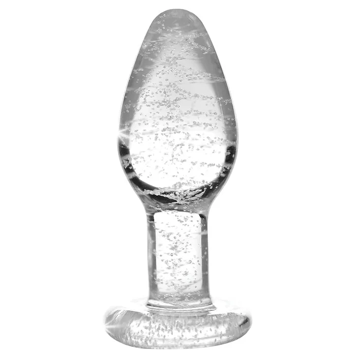 Male Sex Toys XR Brands Booty Sparks GlowInTheDark Glass Anal PlugSmall