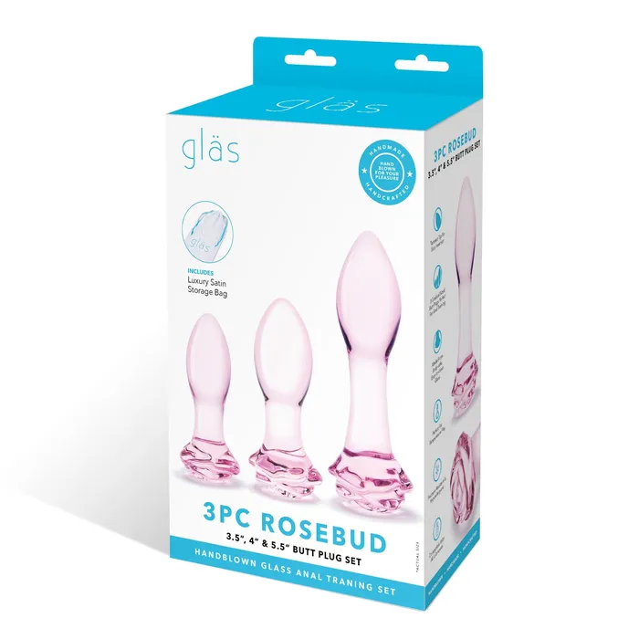 Gls Anal 3Piece Rose Butt Plug Set