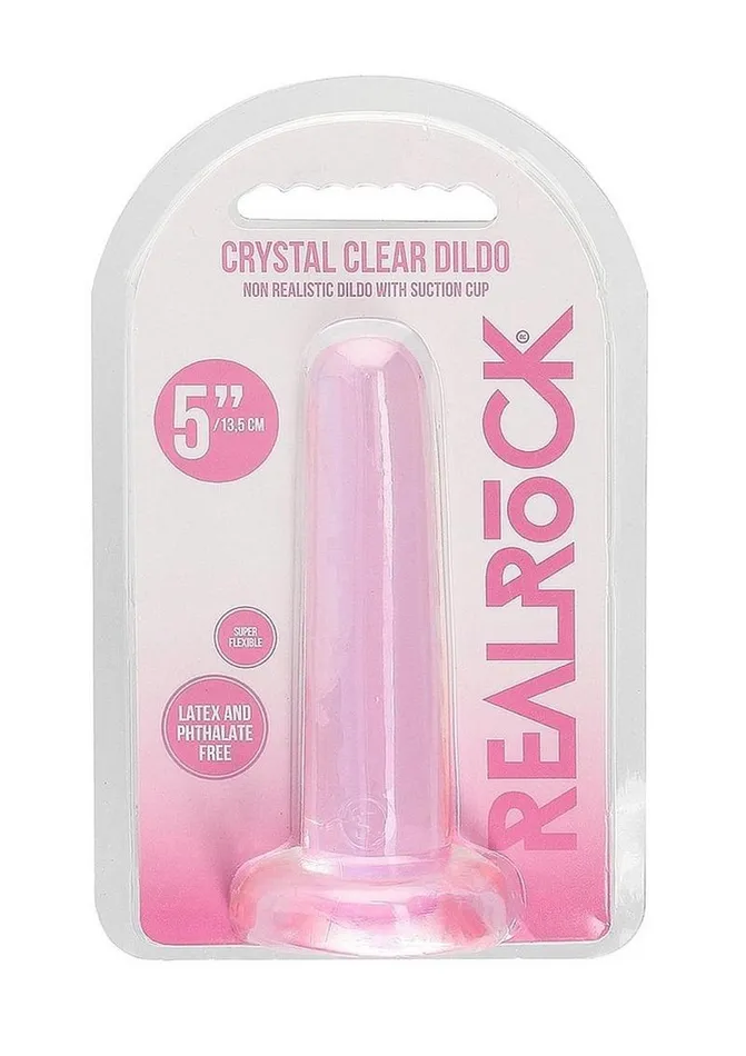 Female Sex Toys Real Rock Realrock Crystal Clear Non Realistic Dildo with Suction Cup