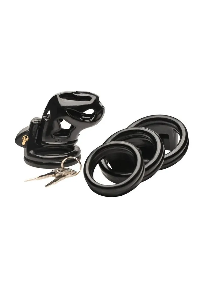 Male Sex Toys Master Series Master Series Hard Stop Double Ring Chastity Cage