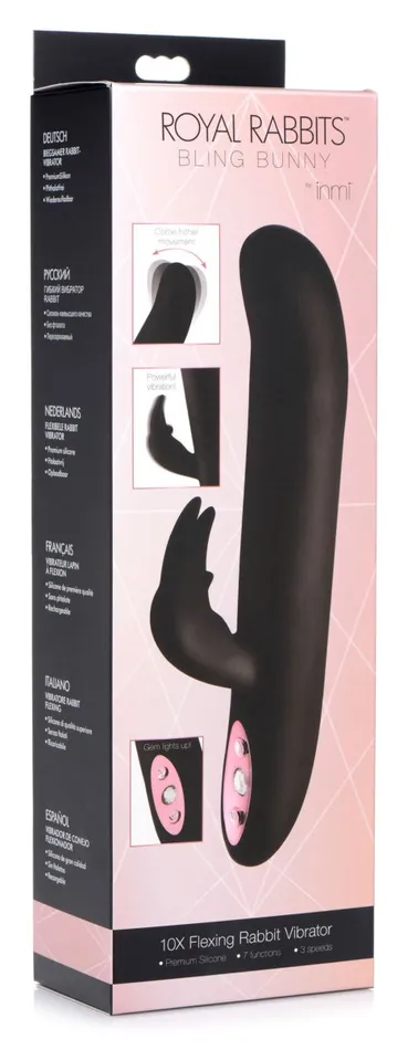 XR Brands inmi Female Sex Toys Royal Rabbits Bling Bunny 10x Flexing Rabbit Vibrator