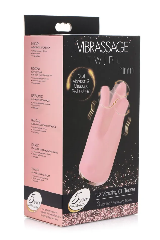 XR Brands inmi Vibrators Vibrassage Twirl 10x Vibrating Clit Teaser Pink XR Brands inmi Vibrators Vibrassage Twirl 10x Vibrating Clit Teaser Pink