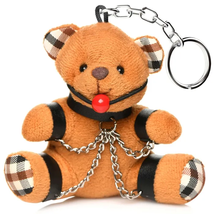 XR Brands Master Series Vibrators Gagged Teddy Bear Keychain