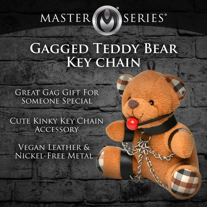 XR Brands Master Series Vibrators Gagged Teddy Bear Keychain XR Brands Master Series Vibrators Gagged Teddy Bear Keychain