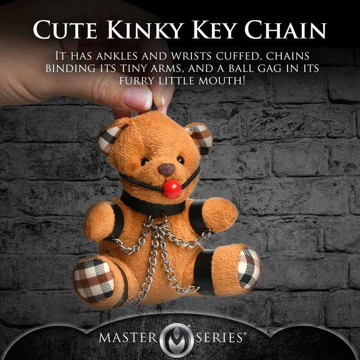 XR Brands Master Series Vibrators Gagged Teddy Bear Keychain XR Brands Master Series Vibrators Gagged Teddy Bear Keychain