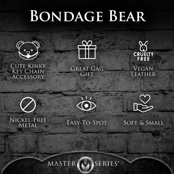 XR Brands Master Series Vibrators Gagged Teddy Bear Keychain XR Brands Master Series Vibrators Gagged Teddy Bear Keychain